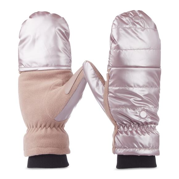 Isotoner Signature Women's Sleek Heat Flip Touchscreen Mittens Blush NWT - Picture 2 of 4